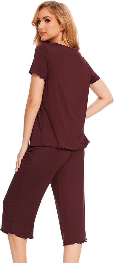 Bamboo Capri Pajama Set - Short Sleeve - 2 Piece