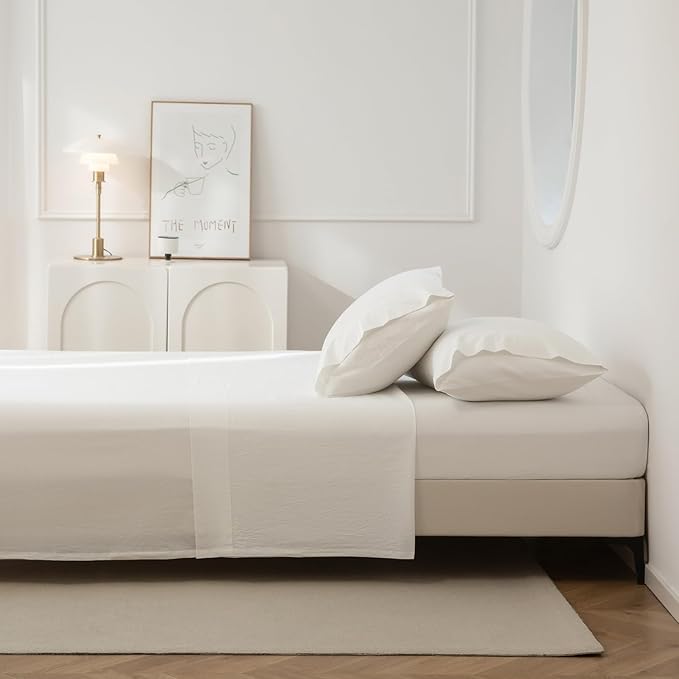 Linen Bed Sheet Set - Queen - 4 Piece