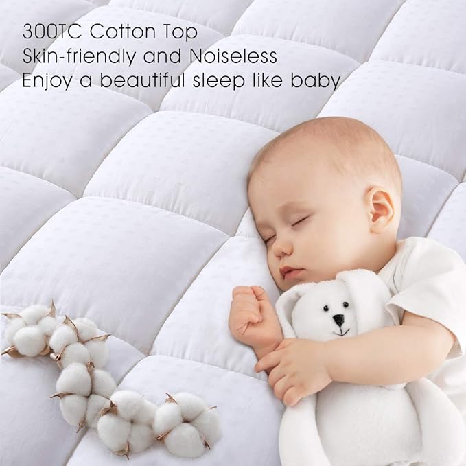 Cooling Mattress Pad - King - 78 x 80 in - 21 in Deep Pocket