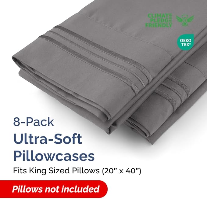 Pillowcase Set - King - 8 Piece