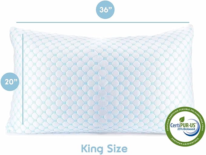 Memory Foam Cooling Bed Pillow - King
