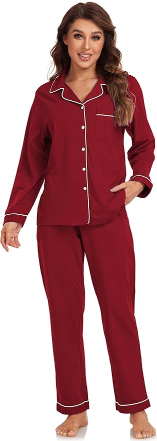 100% Cotton Pants Pajama Set - Long Sleeve - 2 Piece
