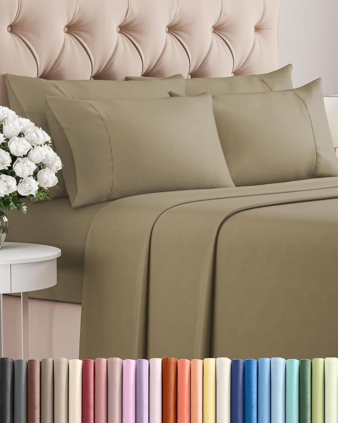 Cooling Bed Sheet Set - King - 16 in Deep Pocket - 6 Piece