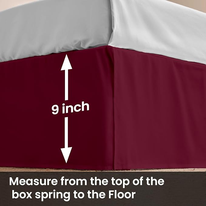 Microfiber Bed Skirt - King - 9 in Drop