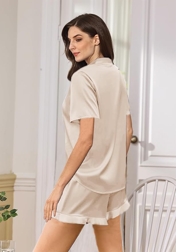Women's Satin Pajama Set - 2 Piece