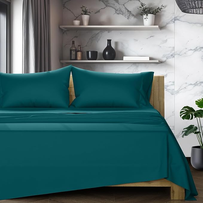 Linen Cooling Bed Sheet Set - Full - 17 in Deep Pocket - 4 Piece