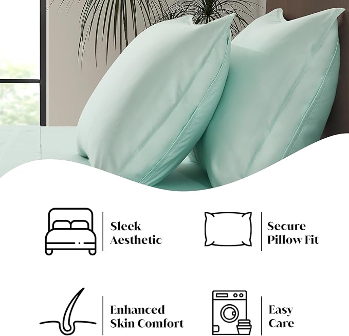 Bamboo Cooling Pillowcase Set - Queen - 2 Piece