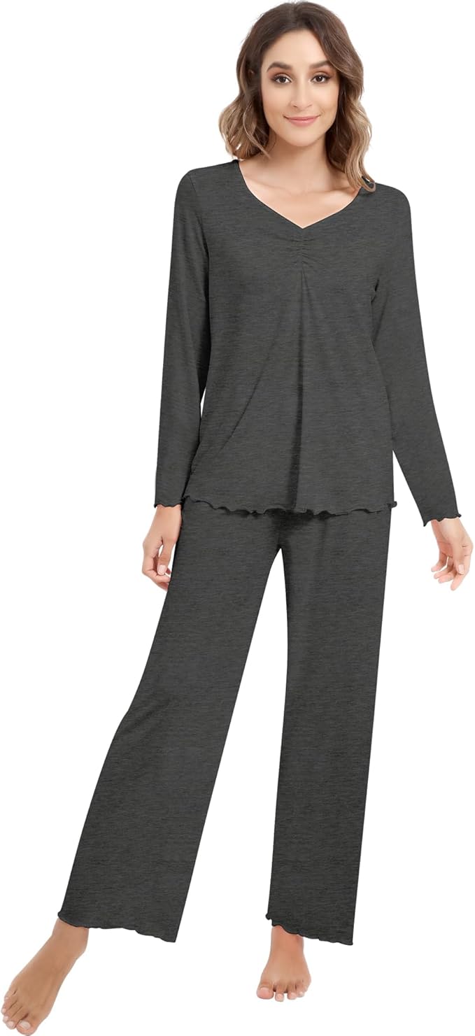 Women's Bamboo Pants Pajama Set - Long Sleeve - 2 Piece