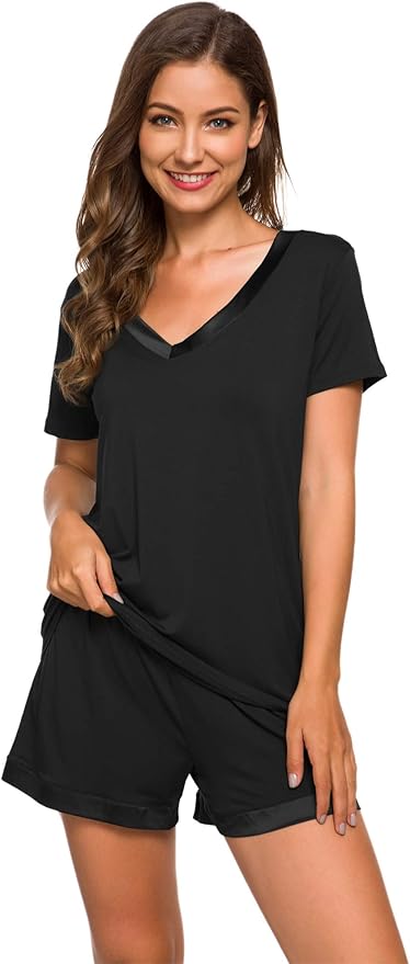 Women's Bamboo Cooling Pajama Set - Short Sleeve - 2 Piece