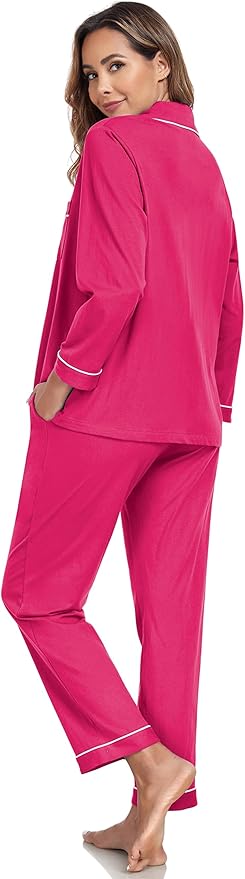 100% Cotton Pants Pajama Set - Long Sleeve - 2 Piece