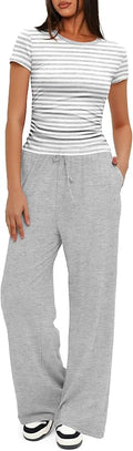 Women's Loungewear Set - Short Sleeve - Pants - 2 Piece