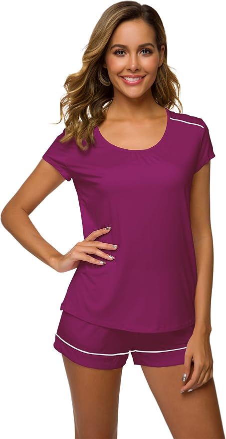 Women's Bamboo Cooling Pajama Set - Short Sleeve - 2 Piece