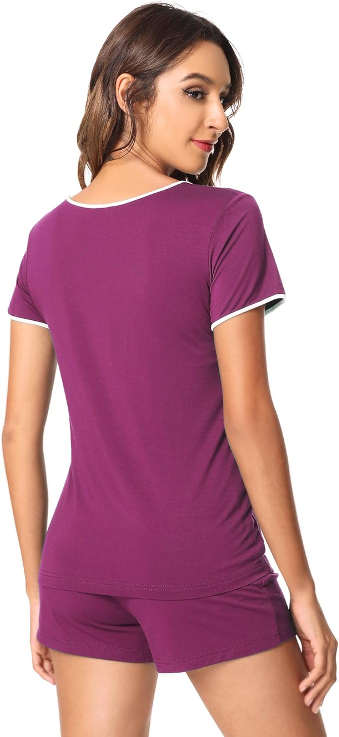 Women's Bamboo Cooling Pajama Set - Short Sleeve - 2 Piece