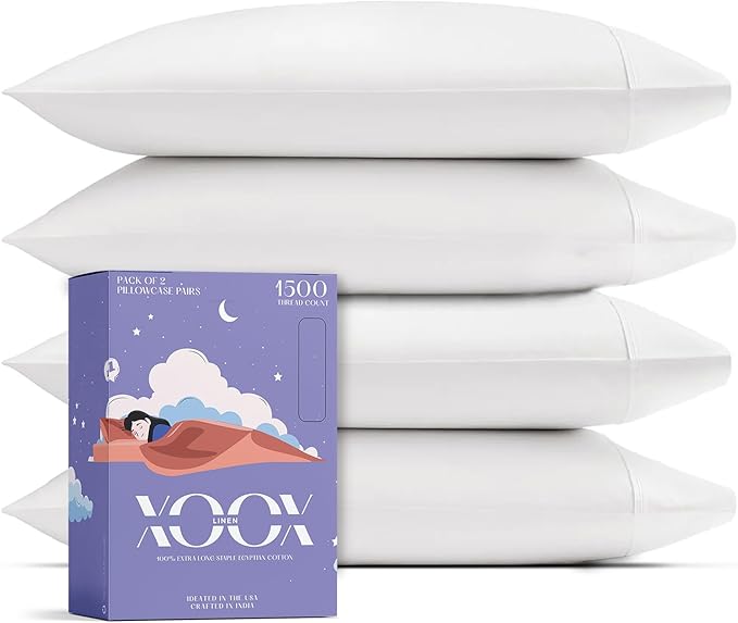 Linen Cooling Pillowcase Set - Queen - 4 Piece