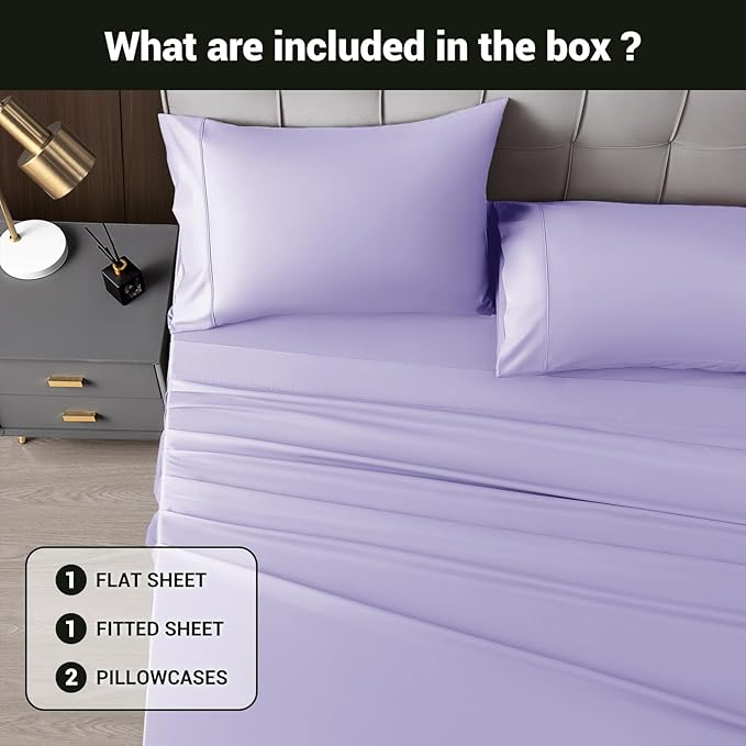Bamboo Cooling Bed Sheet Set - Queen - 4 Piece