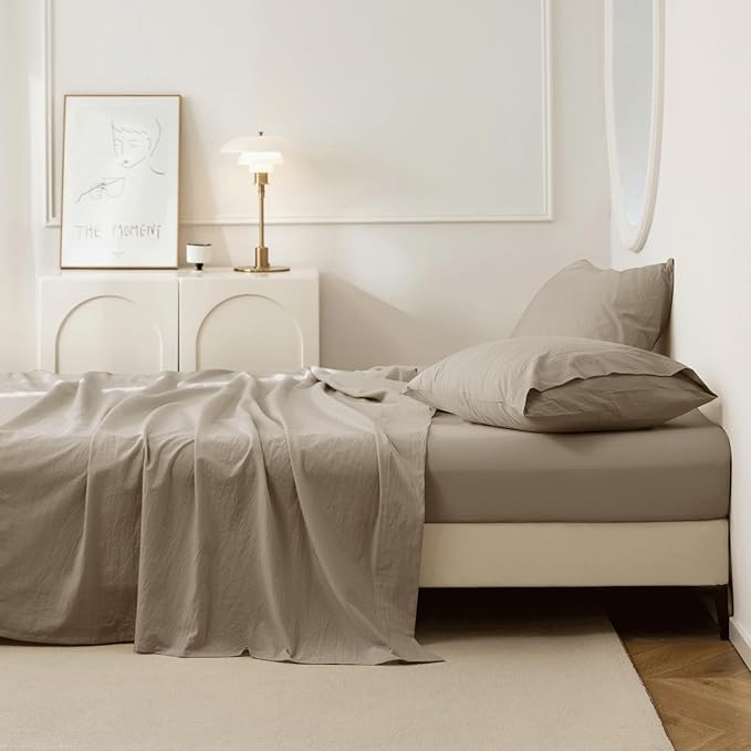 Linen Bed Sheet Set - King - 4 Piece