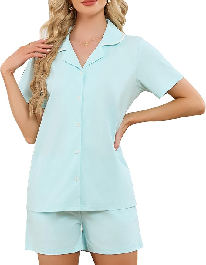 Women's Shorts Pajama Set - Short Sleeve - 2 Piece