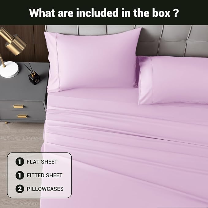 Bamboo Cooling Bed Sheet Set - Queen - 4 Piece