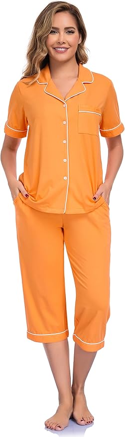 Women's Capri Pajama Set - Short Sleeve