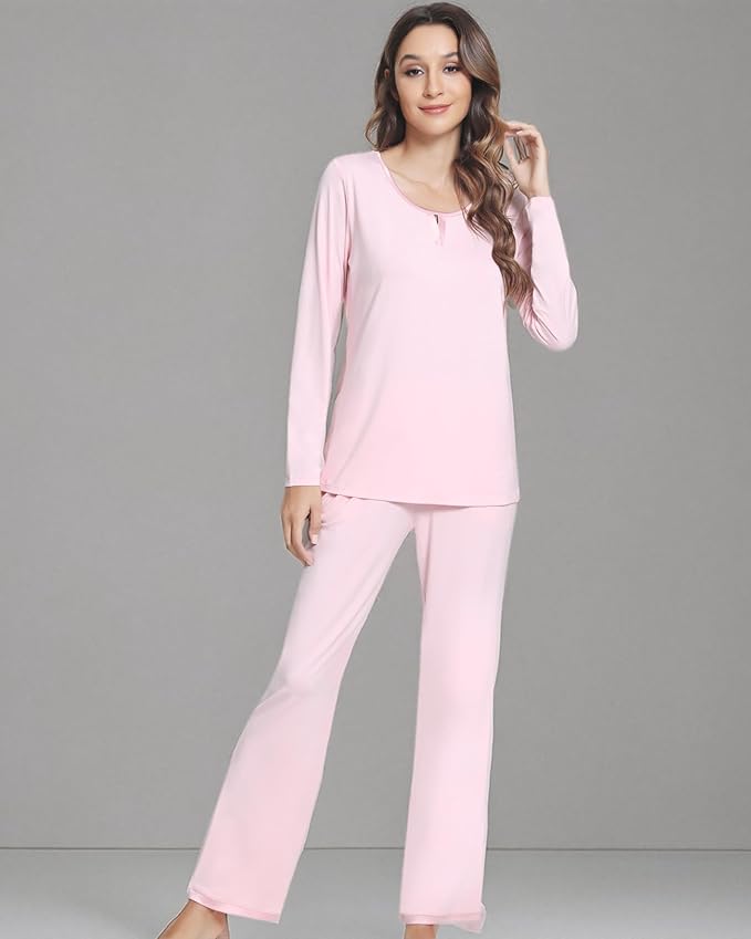 Women's Bamboo Pants Pajama Set - Long Sleeve - 2 Piece