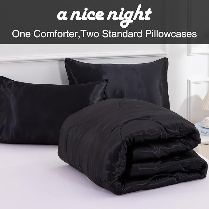 Satin Weighted Comforter Set - Queen
