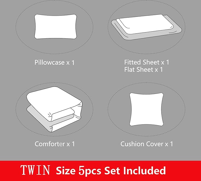 Microfiber Comforter Set - Twin - 5 Piece