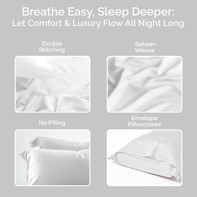 Bamboo Cooling Pillowcase Set - King - 2 Piece