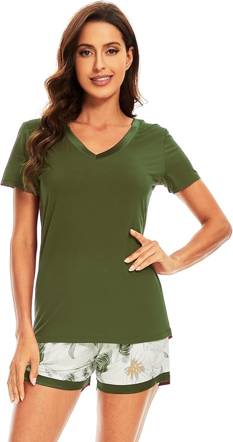 Women's Bamboo Cooling Pajama Set - Short Sleeve - 2 Piece