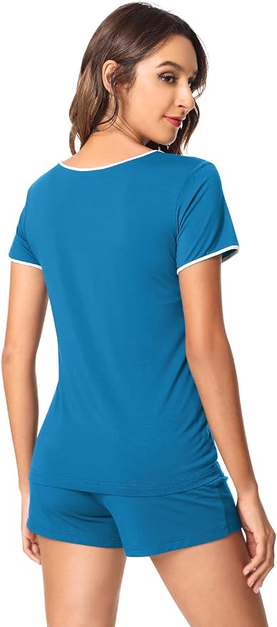 Women's Bamboo Cooling Pajama Set - Short Sleeve - 2 Piece