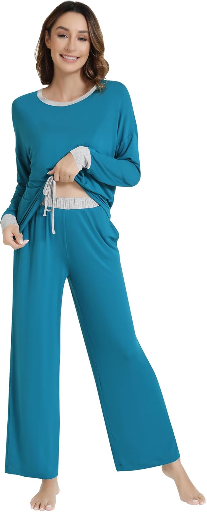 Women's Bamboo Pants Pajama Set - Long Sleeve - 2 Piece