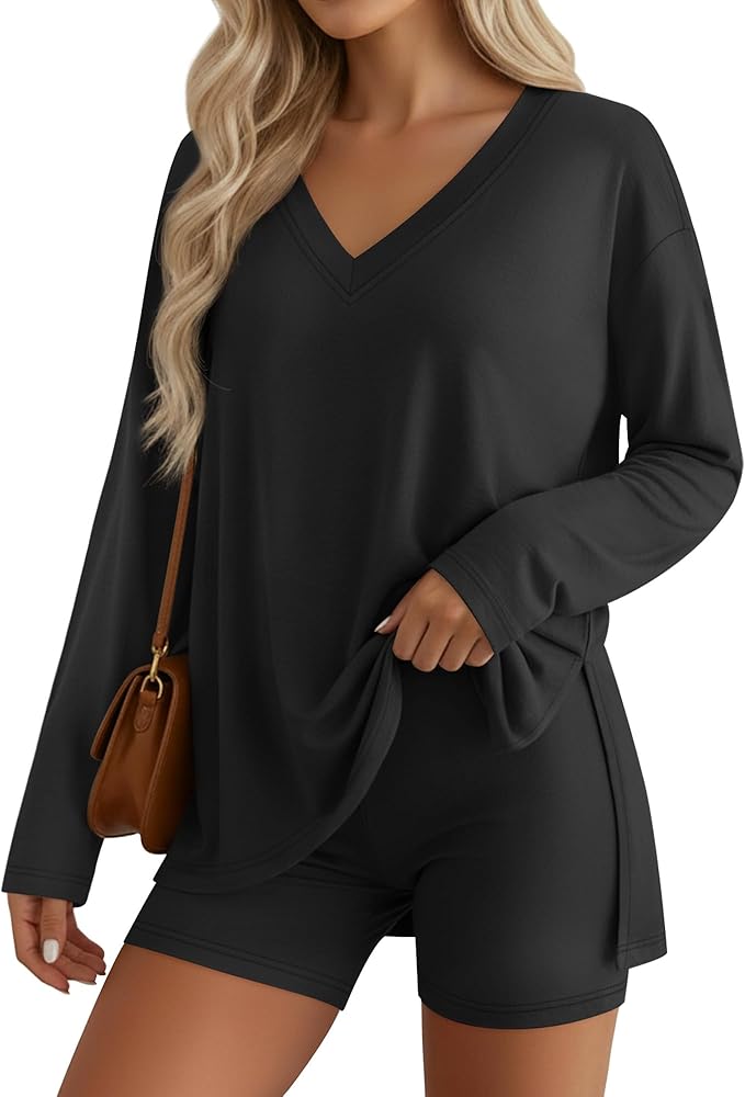 Women's Shorts Pajama Set - Long Sleeve - 2 Piece