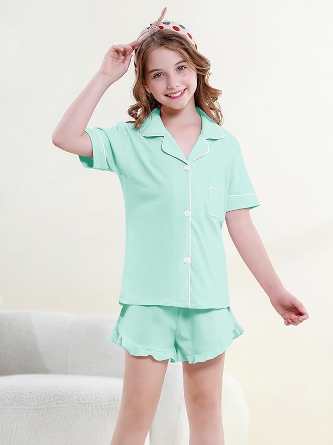 100% Cotton Shorts Pajama Set - Short Sleeve - 2 Piece
