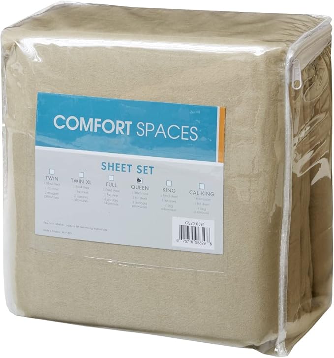 Flannel Bed Sheet Set - King - 4 Piece