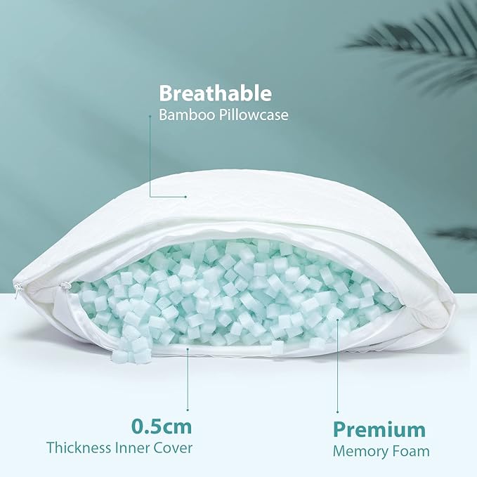 Memory Foam Cooling Body Pillow - King - 2 Piece