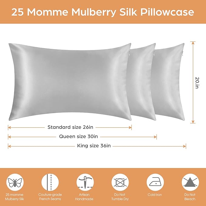 Mulberry Silk Pillowcase Set - Queen - 2 Pack