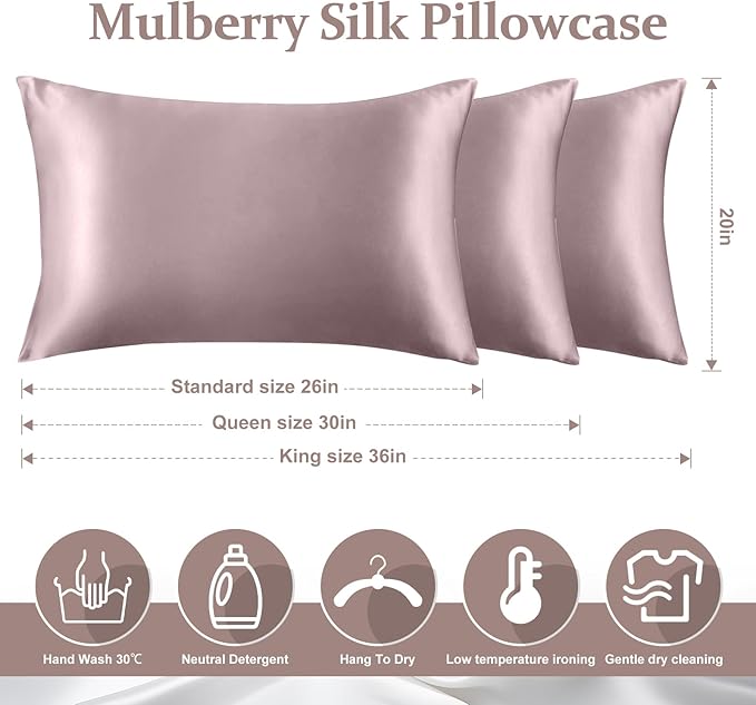 Mulberry Silk Cooling Pillowcase Set - King - 2 Pack