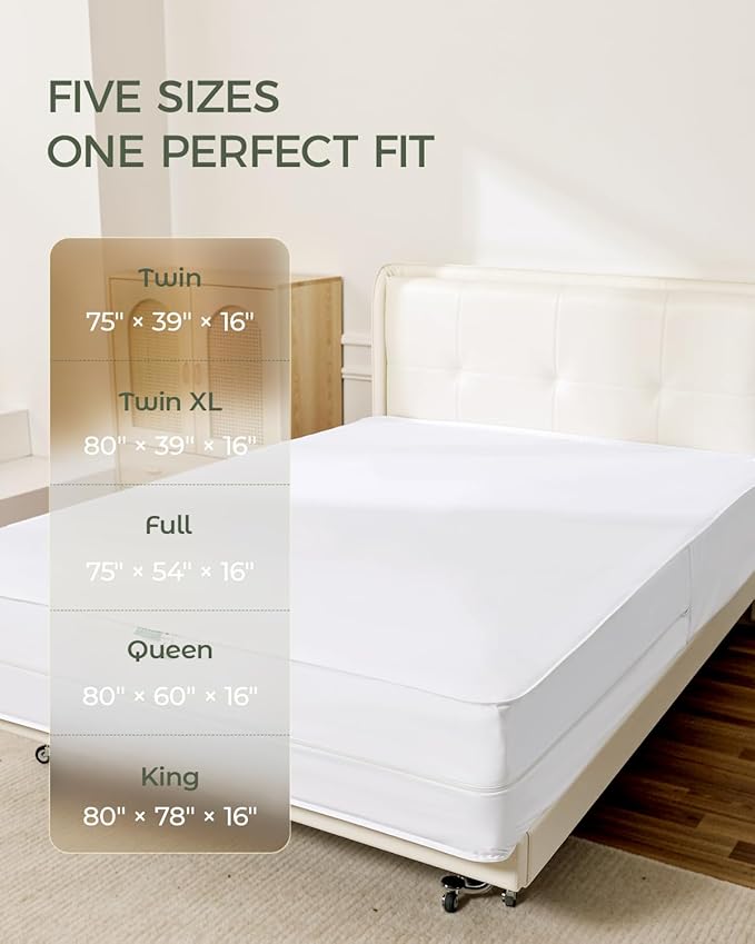 100% Cotton Hypoallergenic Mattress Protector - King