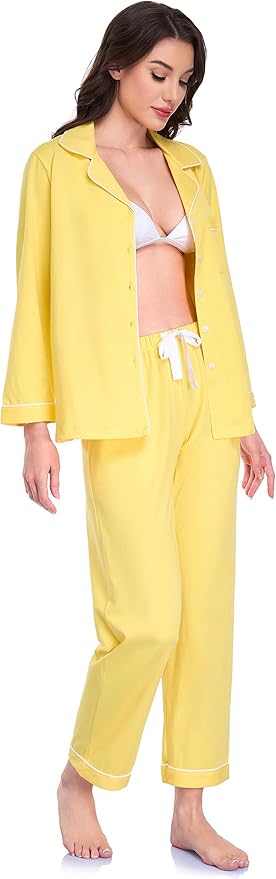 100% Cotton Pants Pajama Set - Long Sleeve - 2 Piece