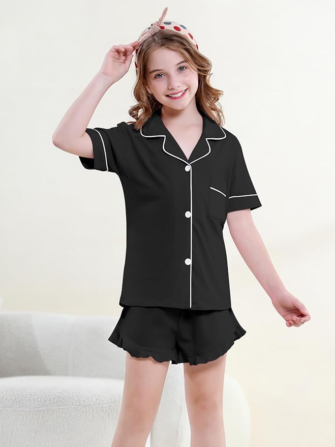 100% Cotton Shorts Pajama Set - Short Sleeve - 2 Piece