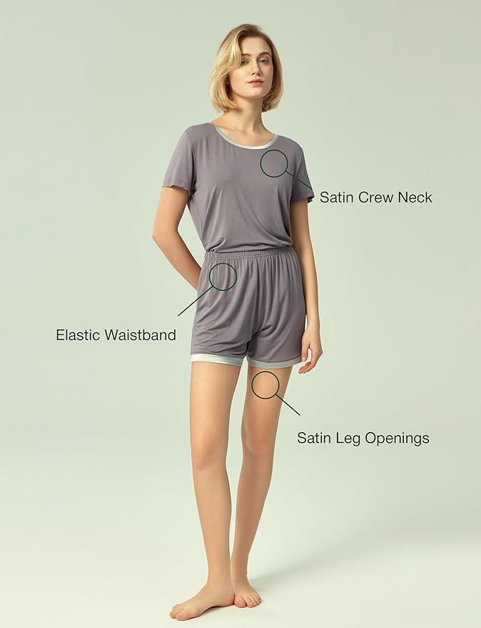 Bamboo Shorts Pajama Set - Short Sleeve - 2 Piece