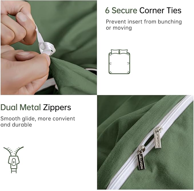 Linen Duvet Cover Set - Queen - 3 Piece