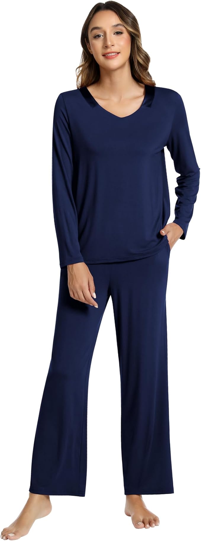 Women's Bamboo Pants Pajama Set - Long Sleeve - 2 Piece