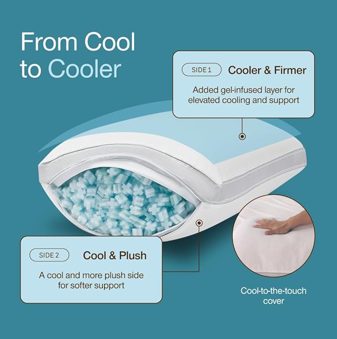 Memory Foam Cooling Bed Pillow - Queen