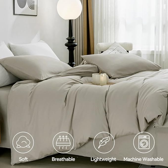 Linen Duvet Cover Set - King - 3 Piece