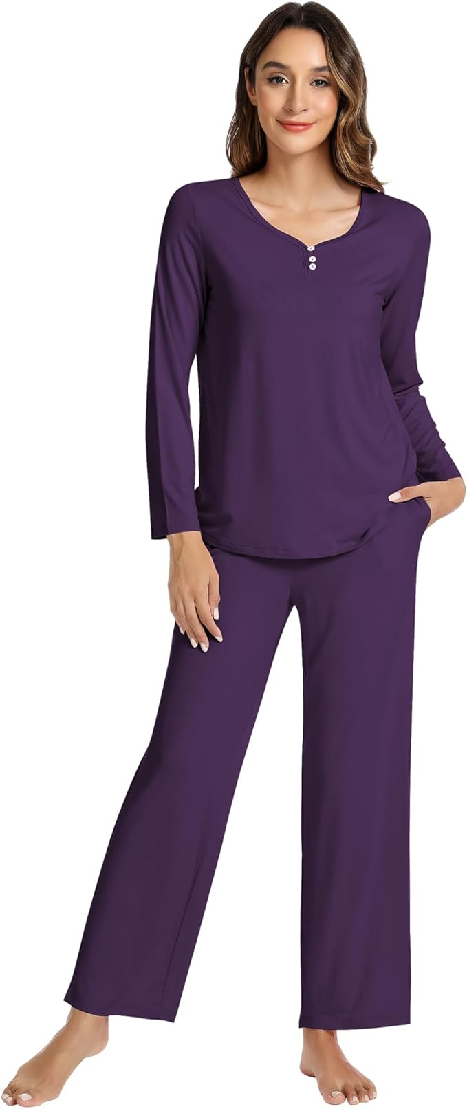 Women's Bamboo Pants Pajama Set - Long Sleeve - 2 Piece