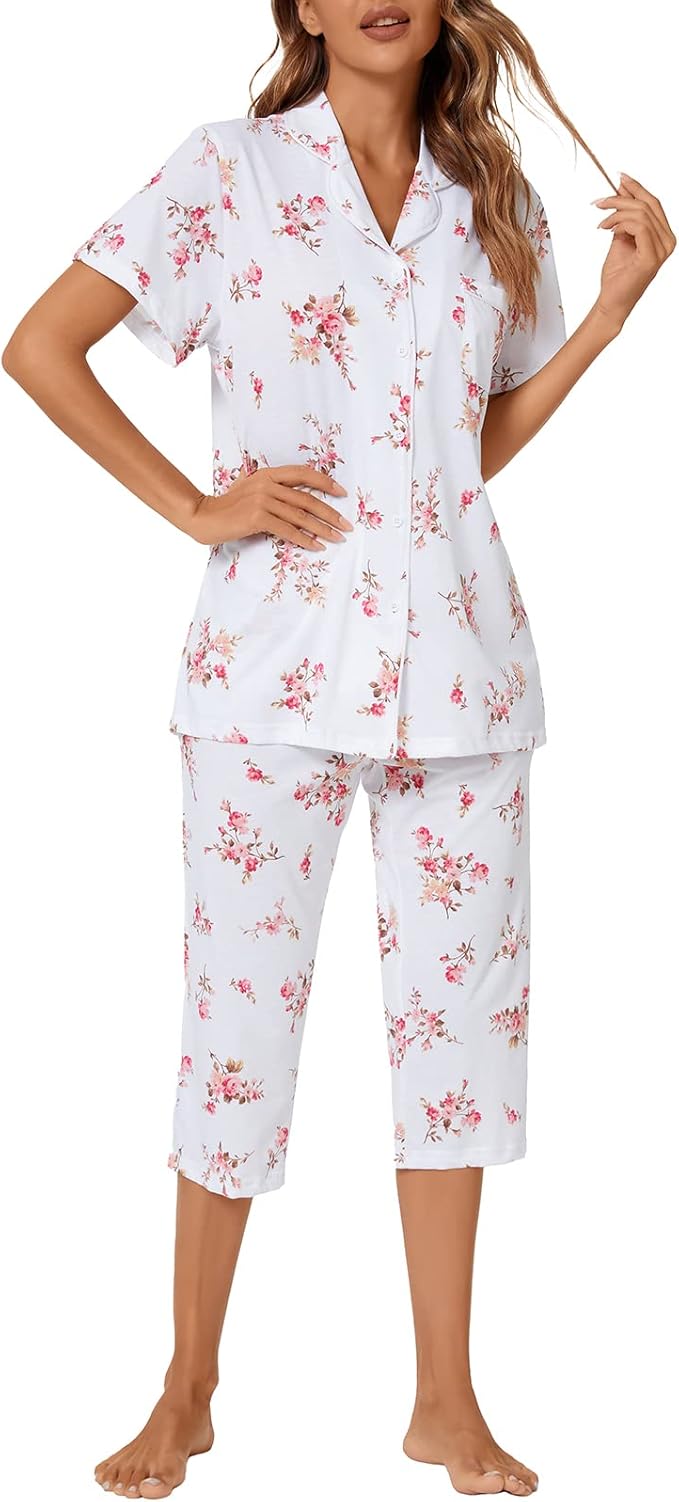 Capri Pajama Set - Short Sleeve - 2 Piece