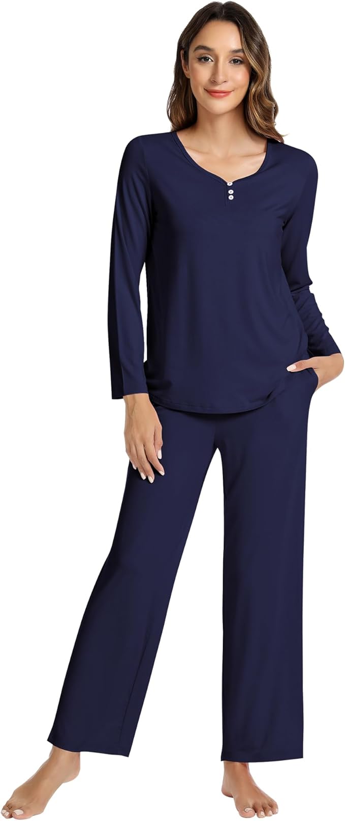 Women's Bamboo Pants Pajama Set - Long Sleeve - 2 Piece