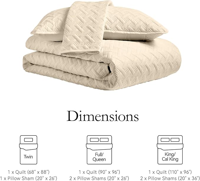 Microfiber Quilt Set - Queen