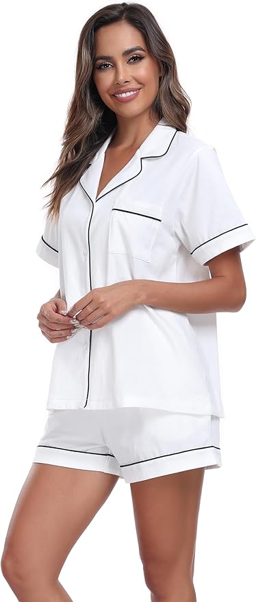 100% Cotton Pajama Set - Short Sleeve - 2 Piece