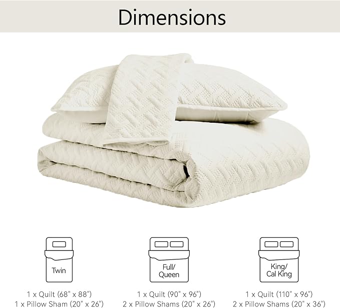 Microfiber Quilt Set - Queen - 3 Piece